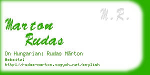 marton rudas business card